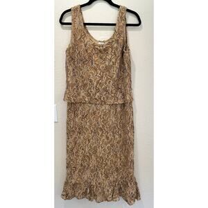 Emma James Beige Lace Lined Sleeveless Dress Size 12